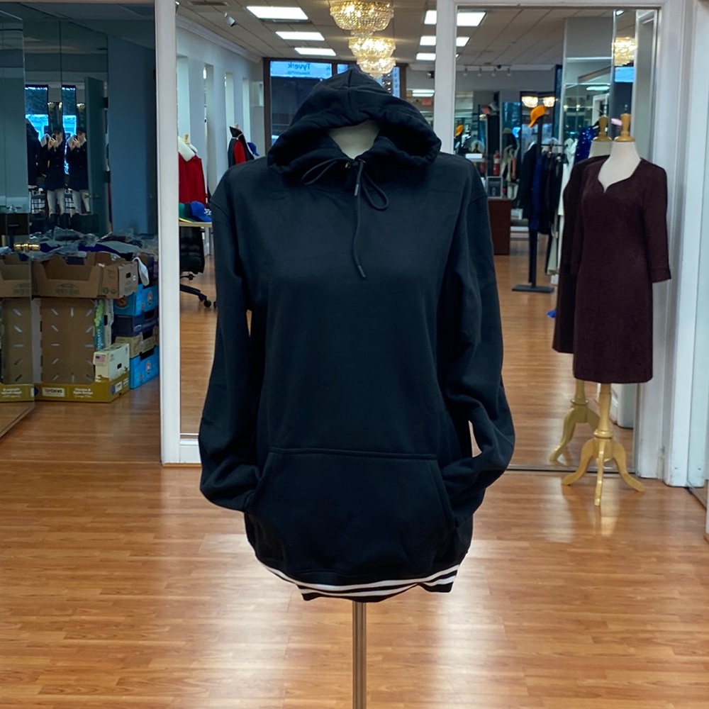 Speed sports black hoodie (unisex) with white trim cuff